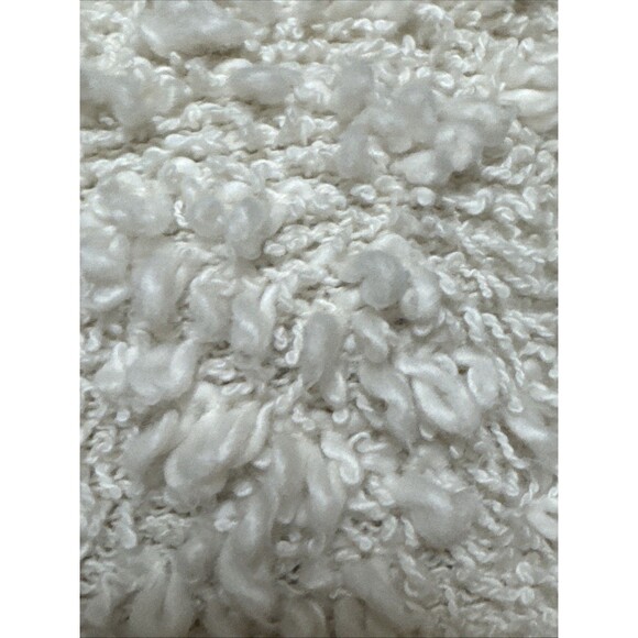 Free People Size XS Marshmallow Stripe Sweater Cream Deep Pile Rainbow Sleeve - Picture 12 of 16